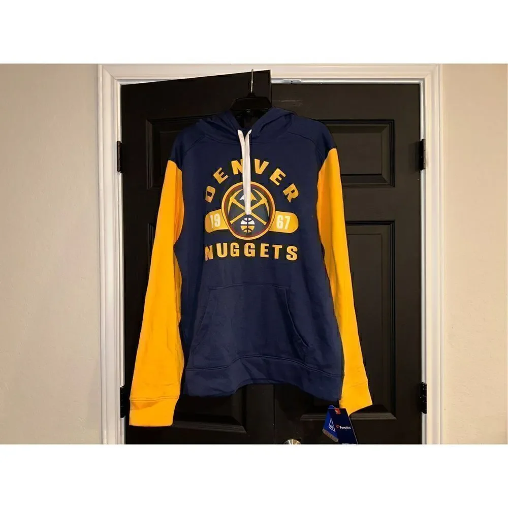 Denver Nuggets Fanatics Branded Attack Colorblock Pullover Hoodie